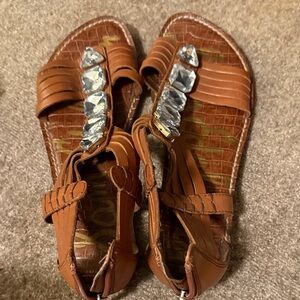 Sam Edelman Brown Sandals with Silver Accents
